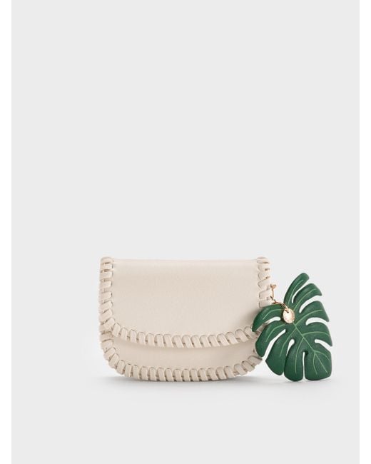 Charles & Keith Natural Blume Braided Chain-handle Wallet