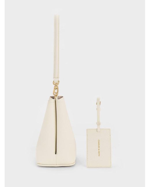 Charles & Keith White Alcott Bucket Bag