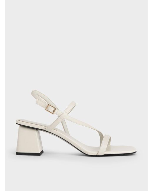 Charles & Keith Asymmetric Slingback Sandals in Chalk (White) | Lyst
