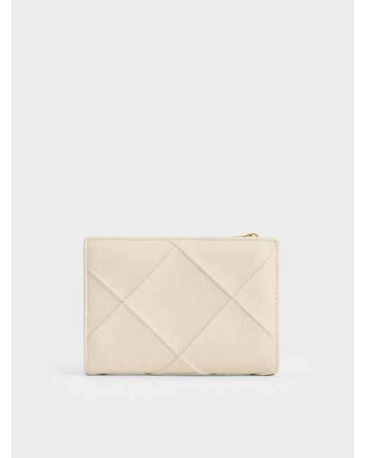 Charles & Keith Natural Eleni Quilted Wallet
