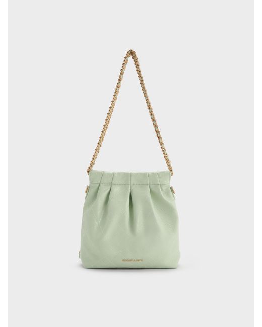 Charles & Keith Green Duo Chain-handle Two-way Backpack