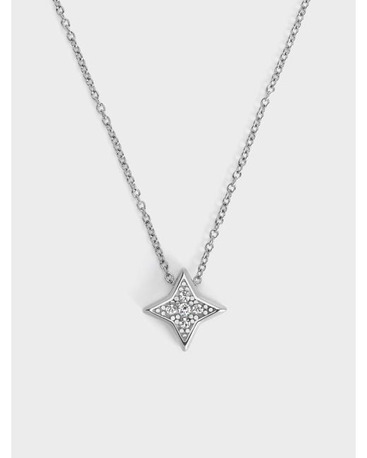 Charles & Keith White Everest Crystal Star Necklace