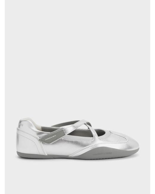Charles & Keith White Mika Crossover Mary Jane Sneakers