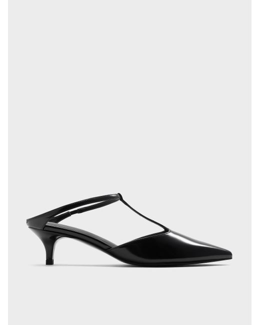 Charles & Keith Multicolor T-Bar Kitten-Heel Mules