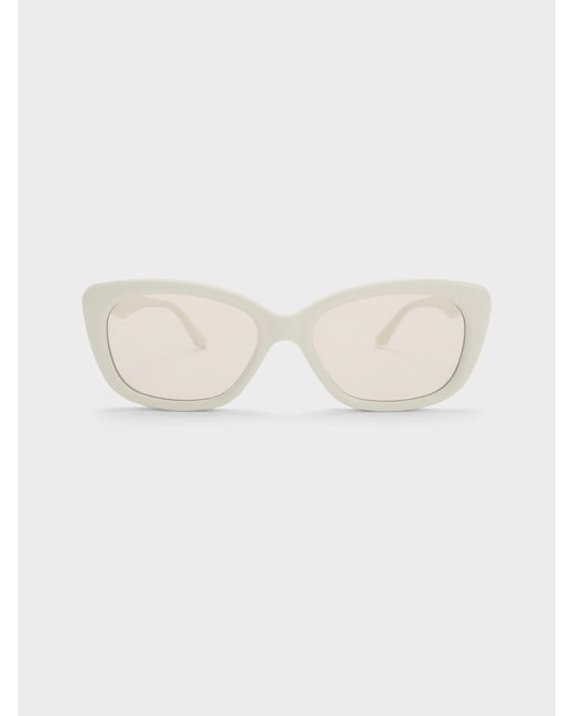 Charles & Keith Natural Maeva Cat-eye Sunglasses