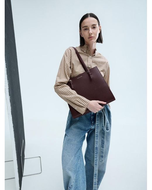 Charles & Keith Purple Sansa Tote Bag