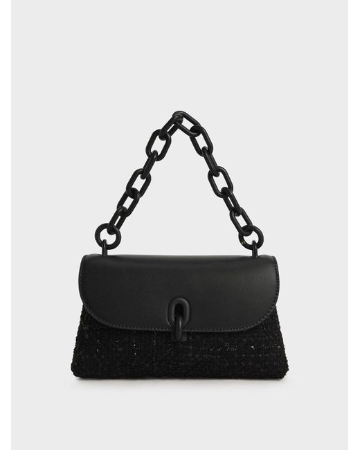 Charles & Keith Wren Acrylic Handle Phone Pouch in Black | Lyst