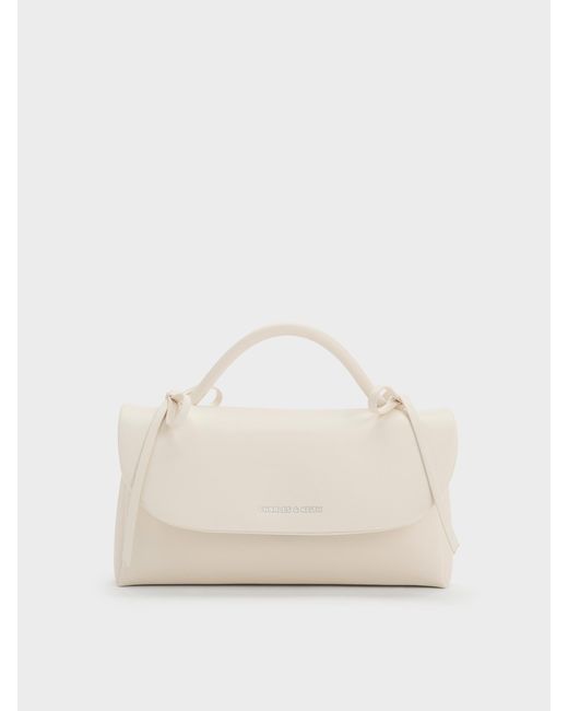 Charles & Keith Natural Hazel Bow Wallet On Chain