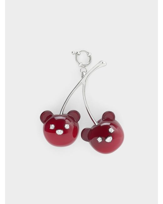 Charles & Keith White Cherry Bear Charm