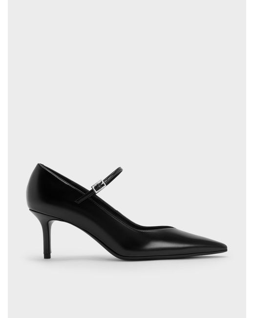 Charles & Keith Black Pointed Mary Jane Pumps