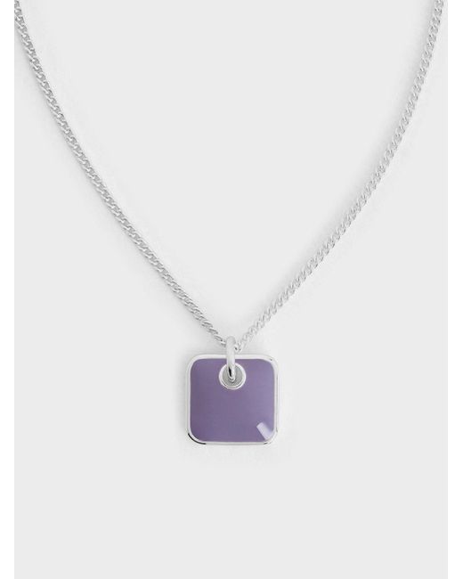 Charles & Keith White Ellowyn Square Necklace