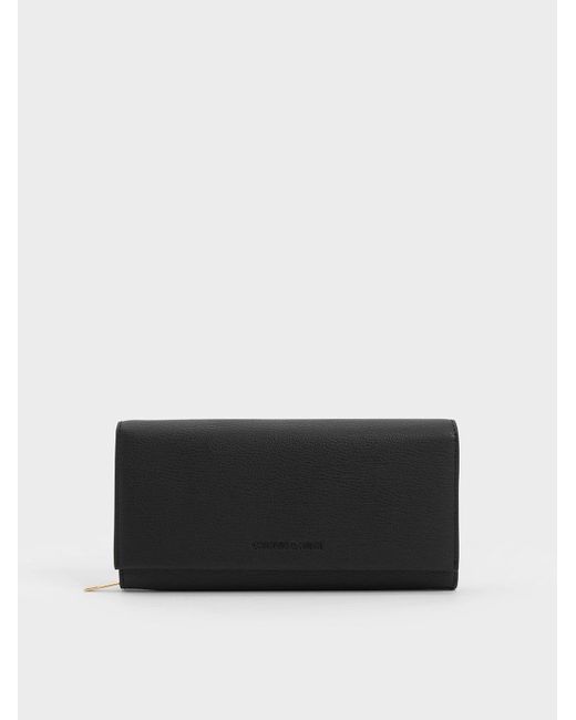 Charles & Keith White Front Flap Long Wallet