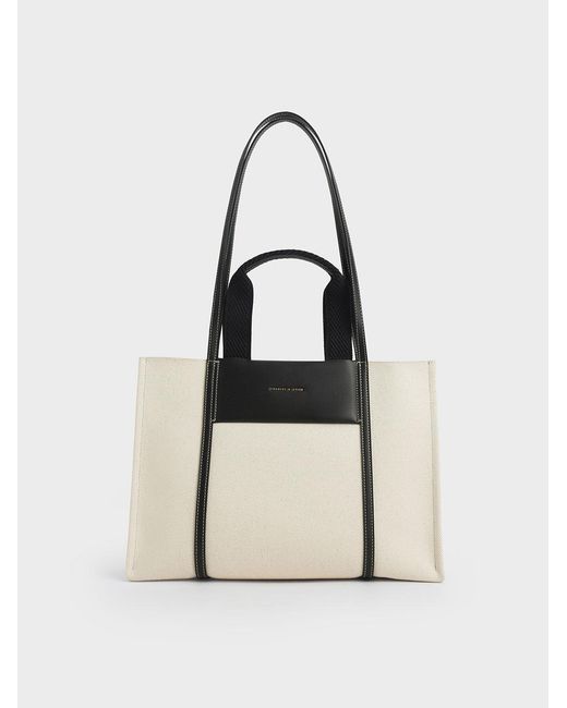 Charles & Keith Multicolor Shalia Canvas Tote Bag