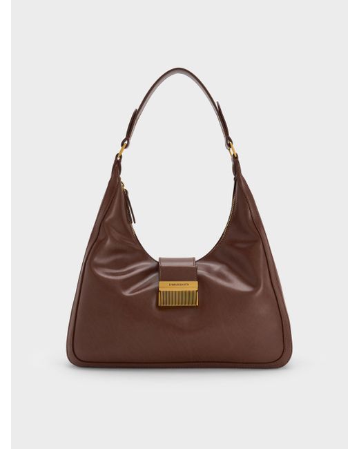Charles & Keith Brown Charlot Hobo Bag