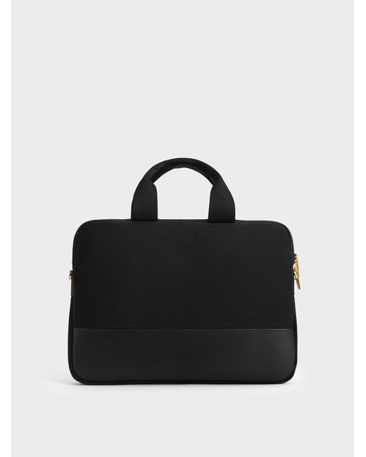Charles & Keith Textured Laptop Bag in Black Lyst UK