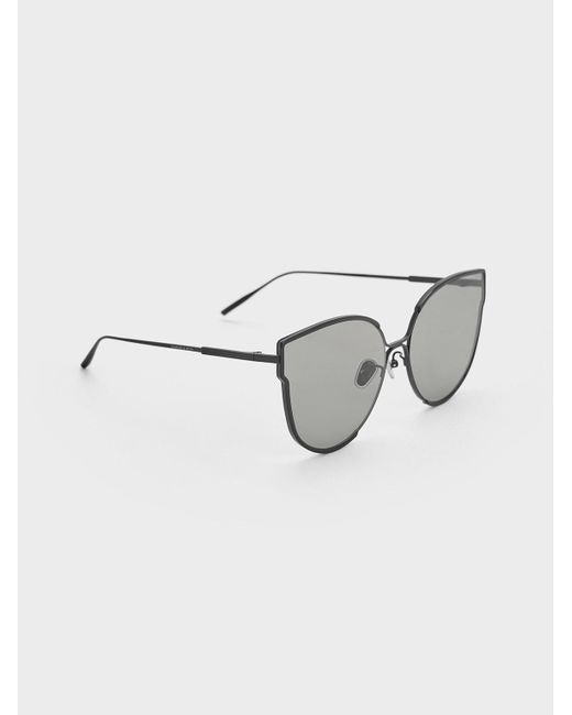 Charles & Keith Gray Thin-rim Butterfly Sunglasses