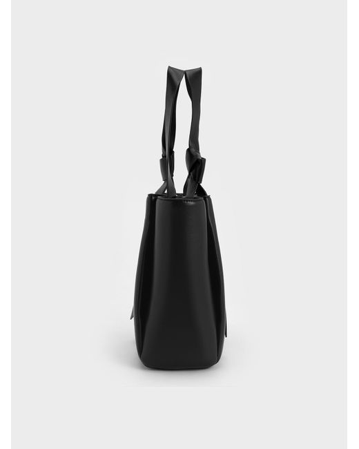 Charles & Keith Black Toni Knotted Tote Bag