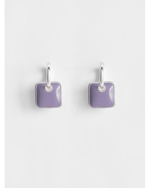 Charles & Keith Purple Ellowyn Square Earrings
