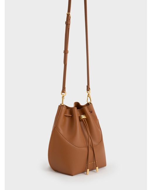 Charles & Keith Brown Cassiopeia Bucket Bag
