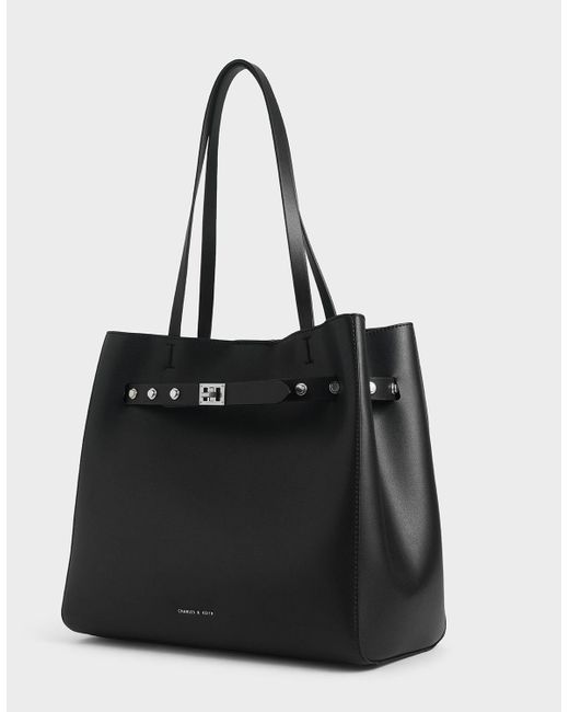 charles and keith black tote bag