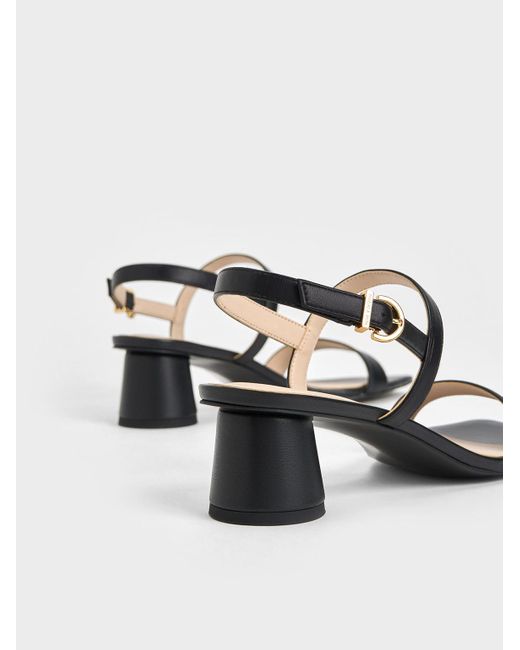 Black Crossover Ankle-Strap Sandals - CHARLES & KEITH CA