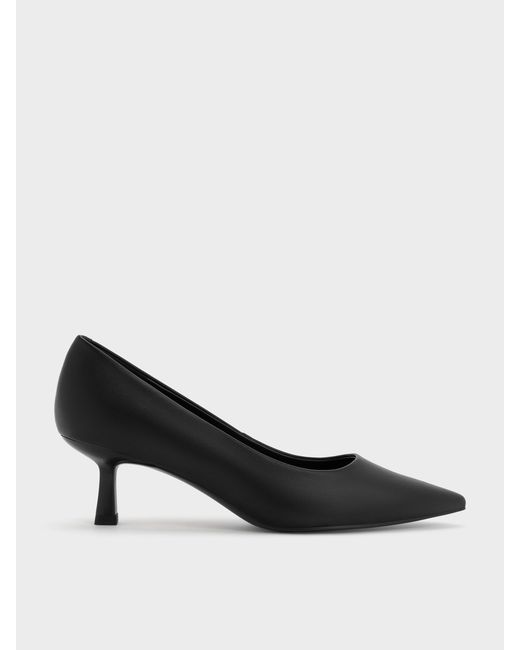 Charles & Keith Black Emmy Pointed Kitten Heel Pumps