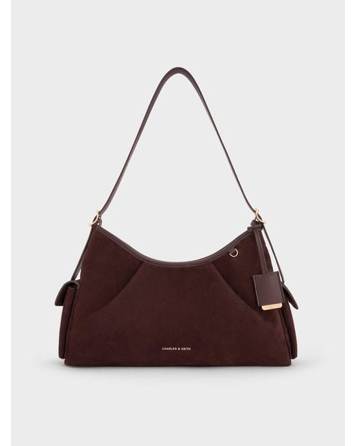 Charles & Keith Brown Khai Side-Pocket Shoulder Bag