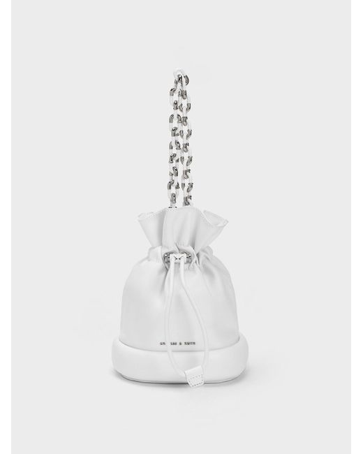 Charles & Keith Shiloh Drawstring Bucket Bag in White Lyst
