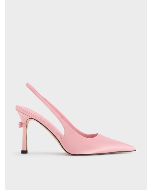 Charles & Keith Pink Brantley Bow Slingback Pumps