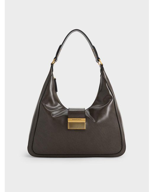 Charles & Keith Black Charlot Hobo Bag