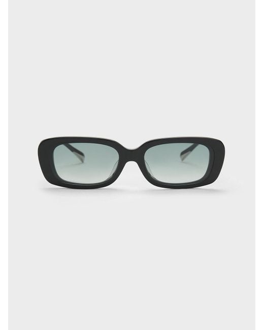 Charles & Keith Black Aubrey Rectangular Sunglasses