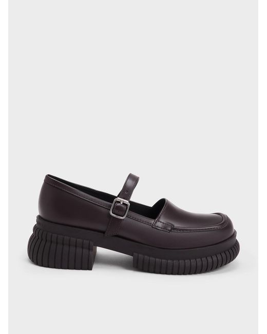 Charles & Keith Black Buckled Mary Jane Loafers