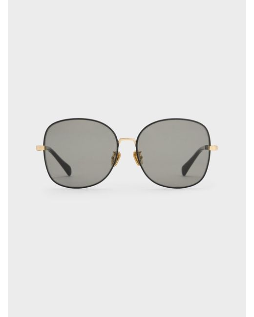 Charles & Keith Gray Ivette Butterfly Sunglasses