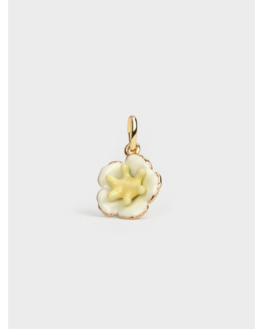 Charles & Keith White Francie Flower Charm