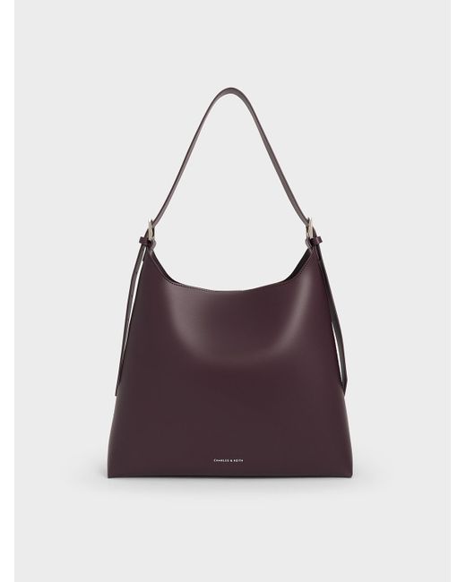 Charles & Keith Purple Hertha Trapeze Slouchy Hobo Bag