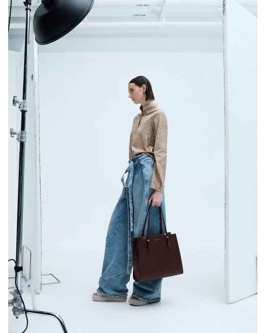 Charles & Keith Purple Sansa Tote Bag