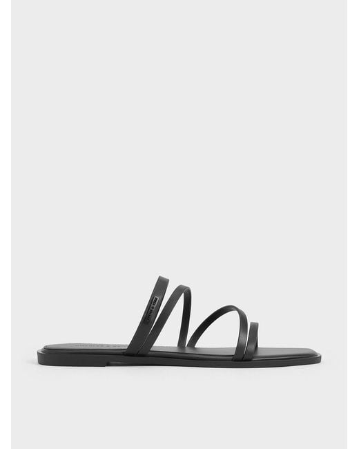 Charles & Keith White Lliana Strappy Slide Sandals