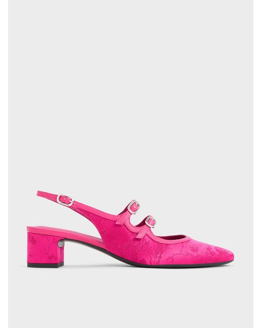 Charles & Keith Pink Clementine Recycled Polyester Mary Jane Pumps