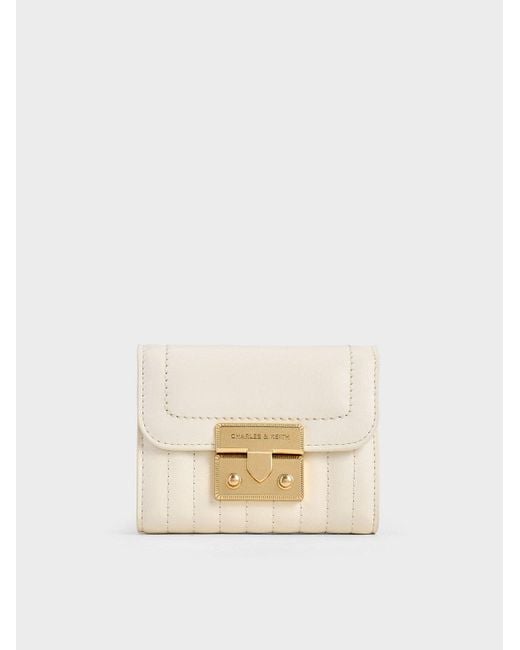 Charles & Keith Natural Donna Crinkle-Effect Wallet