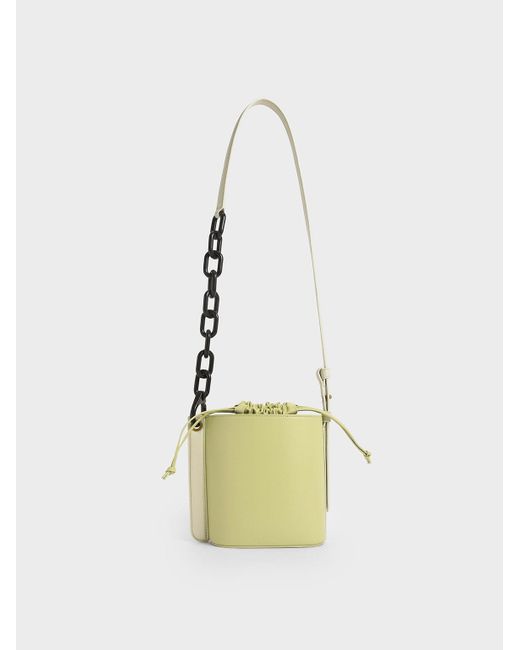 Charles & Keith Alden Chainlink Drawstring Bucket Bag Lyst