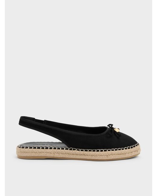 Charles & Keith Multicolor Faux Suede Bow Slingback Espadrilles