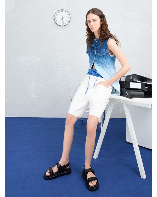 Charles & Keith Black Double-Strap Ridged-Sole Flatform Sandals