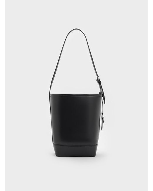 Charles & Keith White Enola Elongated Bucket Bag