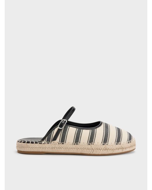 Charles & Keith Multicolor Striped Mary Jane Espadrille Mules