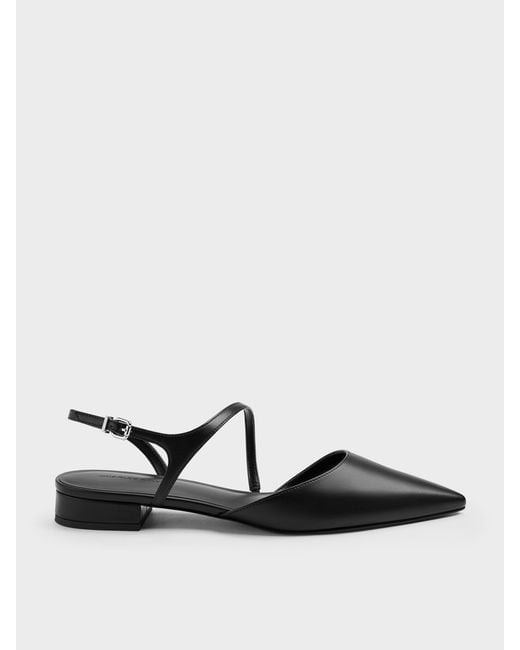 Charles & Keith White Cordelia Pointed Slingback Flats