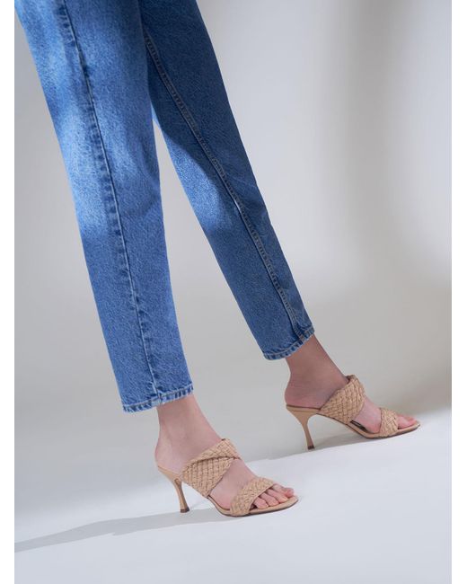 double strap heeled mules