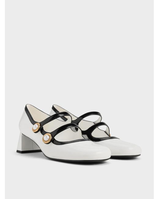 Escarpins Femme Mary Jane Rétro 1920-1950 Gatsby Oxford - Talon 8 Cm Bout Fermé Avec Bride Cheville