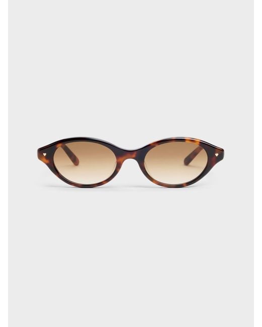 Charles & Keith White Pecola Oval Sunglasses
