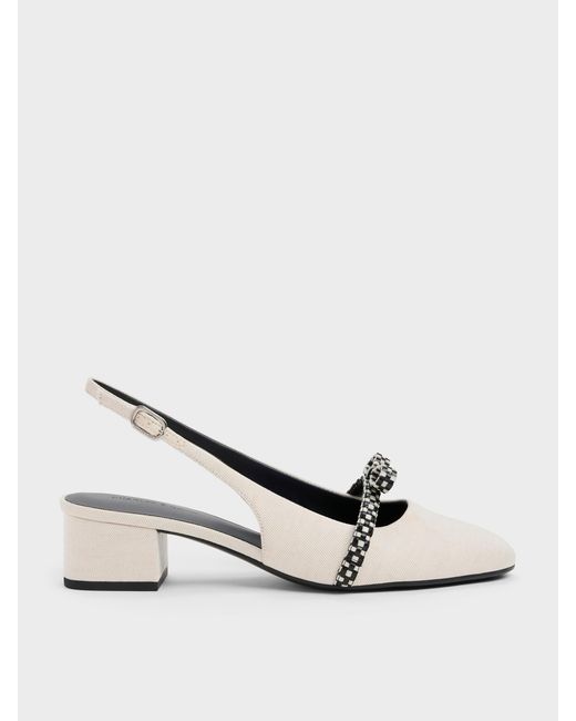 Charles & Keith Natural Kaleen Slingback Pumps