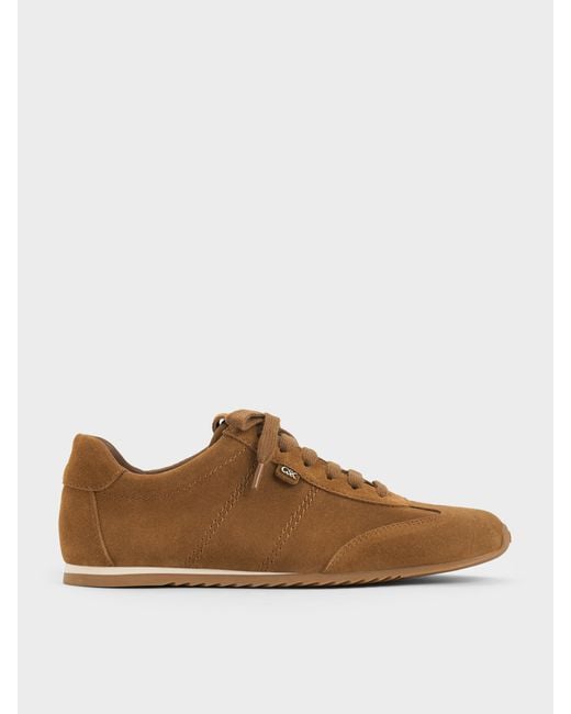 Charles & Keith Brown Jace Suede Sneakers